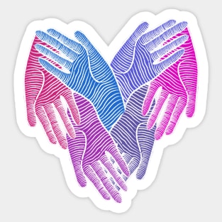 Heart made of loving hands Sticker